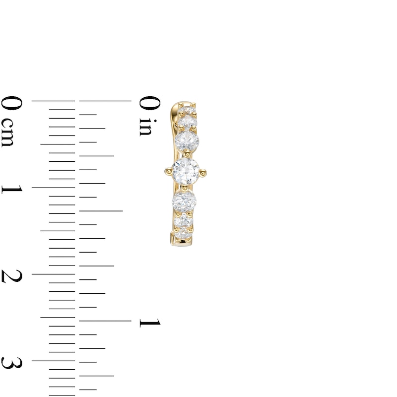 Main Image 2 of Graduated Cubic Zirconia Hoop Earrings in 10K Gold