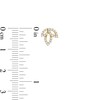 Cubic Zirconia Lotus Flower Stud Earrings in 10K Gold