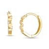 Thumbnail Image 0 of Cubic Zirconia 10mm Honeycomb Zig-Zag Huggie Hoop Earrings in 10K Gold