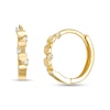 Thumbnail Image 1 of Cubic Zirconia 10mm Honeycomb Zig-Zag Huggie Hoop Earrings in 10K Gold