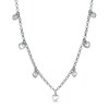 Made in Italy Cubic Zirconia Hearts Station Necklace in Sterling Silver