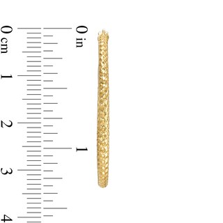 Made in Italy Hollow 30mm Textured Hoop Earrings in 10K Gold