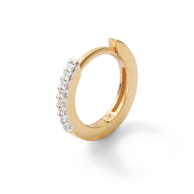 Main Image 2 of 018 Gauge Diamond Accent Cartilage Hoop Earring in Solid 14K Gold