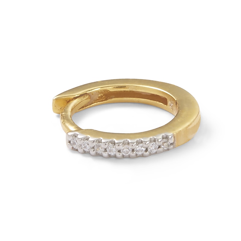 Main Image 4 of 018 Gauge Diamond Accent Cartilage Hoop Earring in Solid 14K Gold