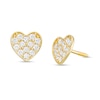 Thumbnail Image 1 of Made in Italy Child's Composite Cubic Zirconia Heart Stud Earrings in 10K Gold