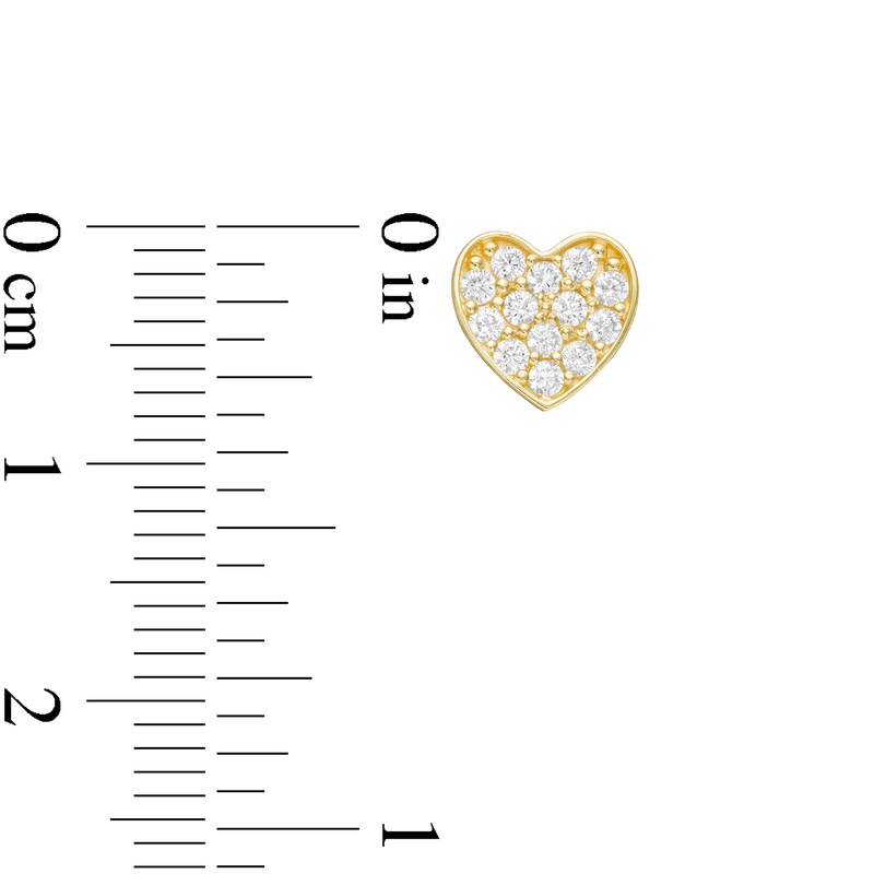 Main Image 2 of Made in Italy Child's Composite Cubic Zirconia Heart Stud Earrings in 10K Gold