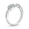 Cubic Zirconia Cluster Open Shank Ring in Sterling Silver - Size 6