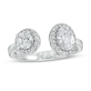 Thumbnail Image 0 of Cubic Zirconia Frame Open Shank Ring in Sterling Silver - Size 6