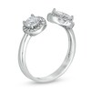 Thumbnail Image 1 of Cubic Zirconia Frame Open Shank Ring in Sterling Silver - Size 6
