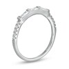 Emerald-Cut Cubic Zirconia Stackable Ring in Sterling Silver - Size 6