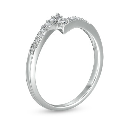 Cubic Zirconia Lightning Bolt Ring in Sterling Silver - Size 6