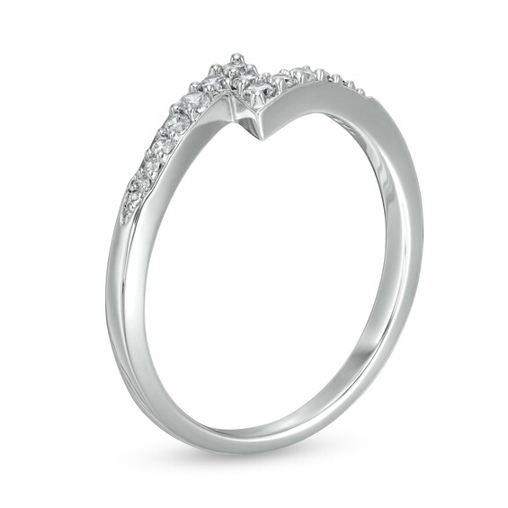Cubic Zirconia Lightning Bolt Ring in Sterling Silver - Size 6