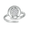 Thumbnail Image 0 of Made in Italy Cubic Zirconia Cluster Adjustable Ring in Sterling Silver