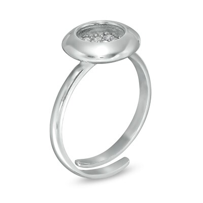 Made in Italy Cubic Zirconia Cluster Adjustable Ring in Sterling Silver