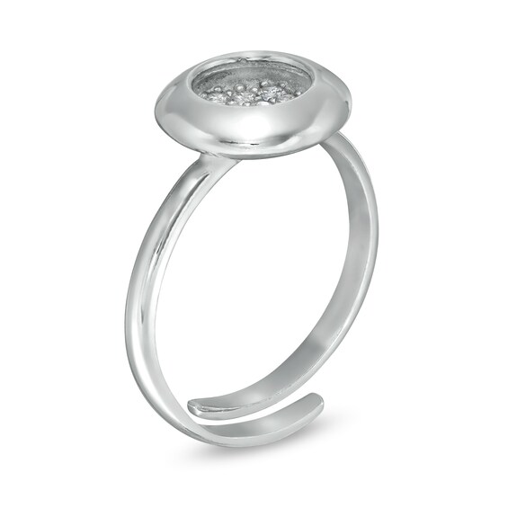 Made in Italy Cubic Zirconia Cluster Adjustable Ring in Sterling Silver