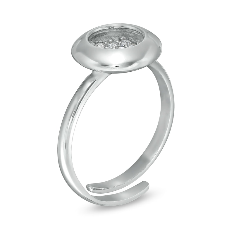 Made in Italy Cubic Zirconia Cluster Adjustable Ring in Sterling Silver