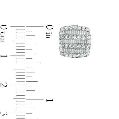 Cubic Zirconia Cushion Stud Earrings in Sterling Silver