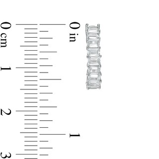 Baguette Cubic Zirconia Huggie Hoop Earrings in Sterling Silver