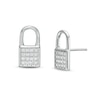 Thumbnail Image 1 of Cubic Zirconia Lock Stud Earrings in Sterling Silver