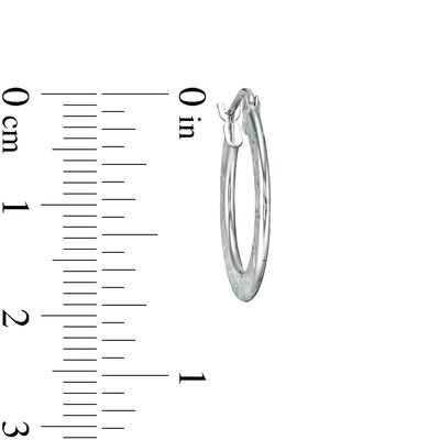 20mm Diamond-Cut Flower Profile Hoop Earrings in Sterling Silver