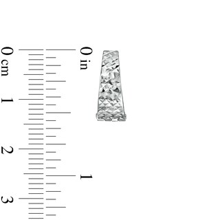 Made in Italy 14mm Diamond-Cut Pyramid Huggie Hoop Earrings in Sterling Silver