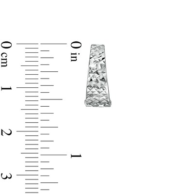 Made in Italy 14mm Diamond-Cut Pyramid Huggie Hoop Earrings in Sterling Silver