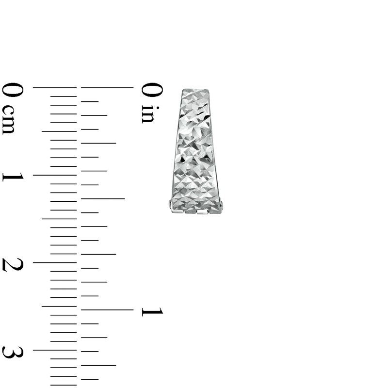 Main Image 2 of Made in Italy 14mm Diamond-Cut Pyramid Huggie Hoop Earrings in Sterling Silver