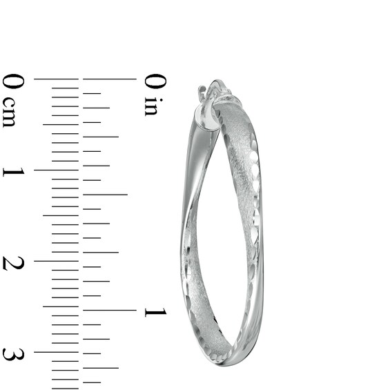 Made in Italy 30mm Diamond-Cut Twist Hoop Earrings in Sterling Silver
