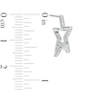 Cubic Zirconia Open Star Profile Drop Earrings in Sterling Silver