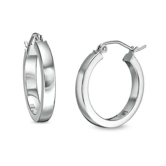 20mm Square Hoop Earrings in Sterling Silver