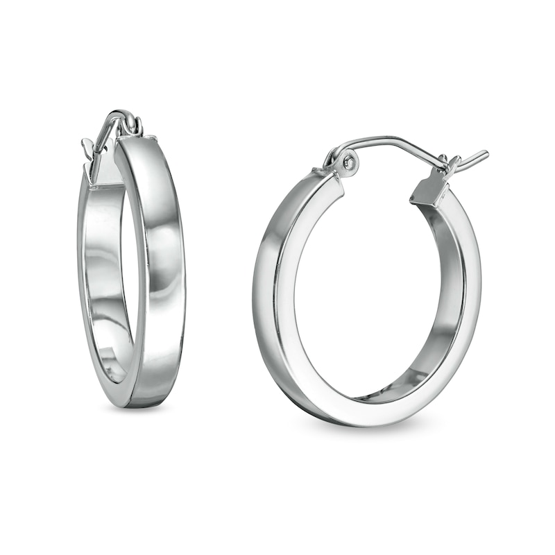 20mm Square Hoop Earrings in Sterling Silver
