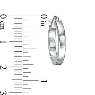 20mm Square Hoop Earrings in Sterling Silver