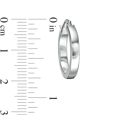 20mm Square Hoop Earrings in Sterling Silver
