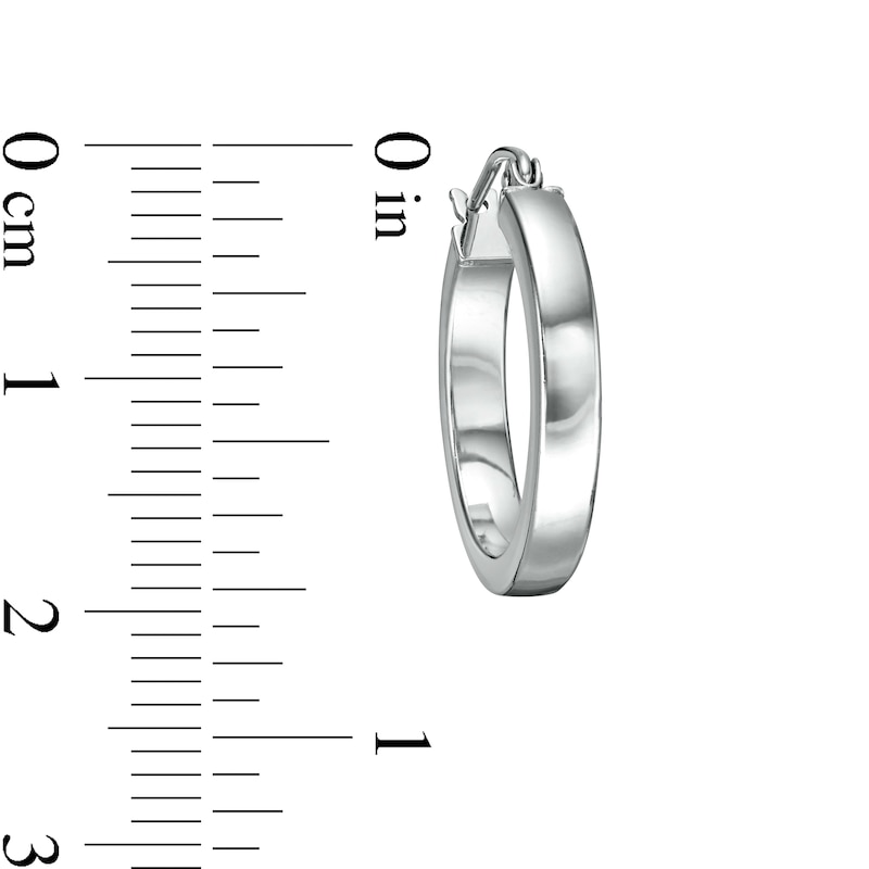 20mm Square Hoop Earrings in Sterling Silver
