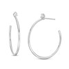 Sterling Silver CZ Solitaire Hoops