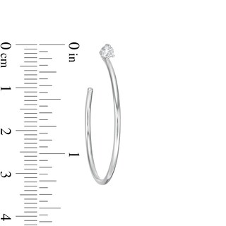 Sterling Silver CZ Solitaire Hoops