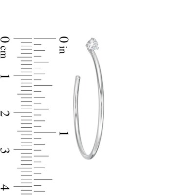 Sterling Silver CZ Solitaire Hoops