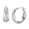 Made in Italy 30mm Diamond-Cut Dome Hoop Earrings in Sterling Silver
