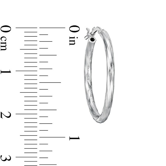 Made in Italy 20mm Diamond-Cut Twist Hoop Earrings in Sterling Silver