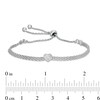Made in Italy Cubic Zirconia Heart Multi-Row Bolo Bracelet in Sterling Silver - 9.25"
