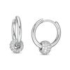 Thumbnail Image 1 of Cubic Zirconia Bead Hoop Earrings in Sterling Silver