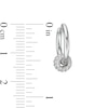 Thumbnail Image 2 of Cubic Zirconia Bead Hoop Earrings in Sterling Silver