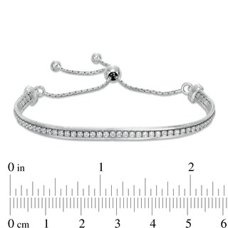 Made in Italy Cubic Zirconia Tennis-Style Bolo Bracelet in Sterling Silver - 9.25"