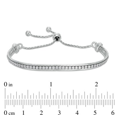Made in Italy Cubic Zirconia Tennis-Style Bolo Bracelet in Sterling Silver - 9.25"