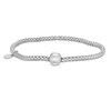 Made in Italy Diamond-Cut Bead Stretch Bracelet in Sterling Silver - 6.5"