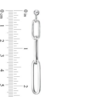 Made in Italy Paper Clip Dangle Drop Earrings in Sterling Silver