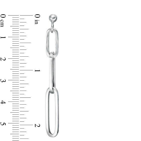 Made in Italy Paper Clip Dangle Drop Earrings in Sterling Silver