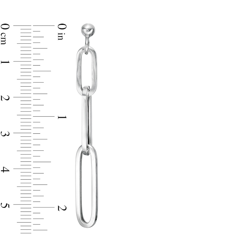 Main Image 2 of Made in Italy Paper Clip Dangle Drop Earrings in Sterling Silver