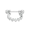 Thumbnail Image 0 of 018 Gauge Cubic Zirconia Beaded Geometric Horseshoe and Cartilage Barbell in Stainless Steel and Brass