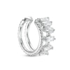 Thumbnail Image 1 of 018 Gauge Baguette Cubic Zirconia Scatter and Beaded Open Double Row Cartilage Cuff in Stainless Steel and Brass